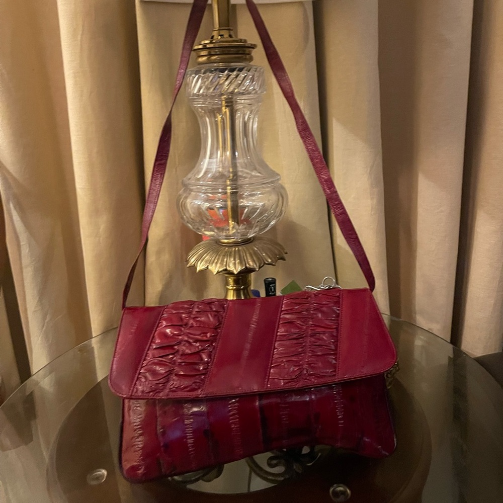 Vintage Red Leather Shoulder Bag